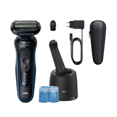 Rasoir électrique rechargeable Braun Series 5 5-52-B7000CC – 3 lames flexibles, station SmartCare, autonomie 50 min