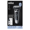 Rasoir électrique Braun Series 6 62-S1650s Noir et Gris – tête flexible 2D – 3 lames – étanche – 60 min d’autonomie – tondeuse intégrée