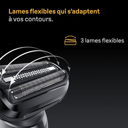 Rasoir électrique Braun Series 5 52-B7200cc – Étanche – Station SmartCare 4-en-1 – Noir